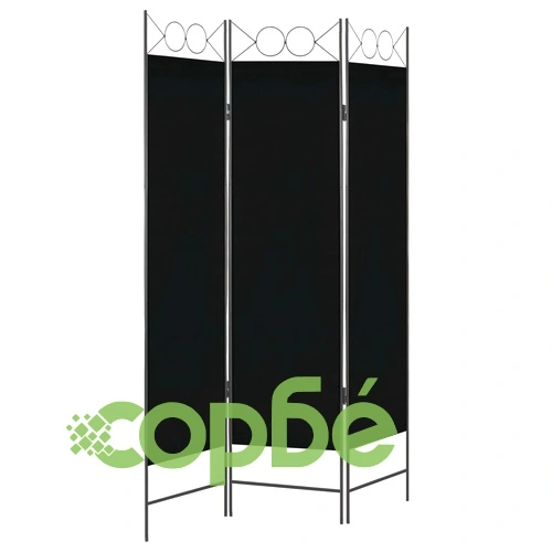 Параван за стая, 3 панела, черен, 120x180 см ➤ топ цена ➤ sorbe.bg