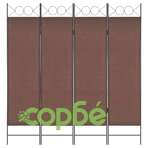 Параван за стая, 4 панела, кафяв, 160x180 см ➤ топ цена ➤ sorbe.bg