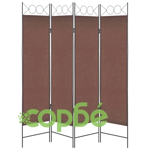Параван за стая, 4 панела, кафяв, 160x180 см ➤ топ цена ➤ sorbe.bg