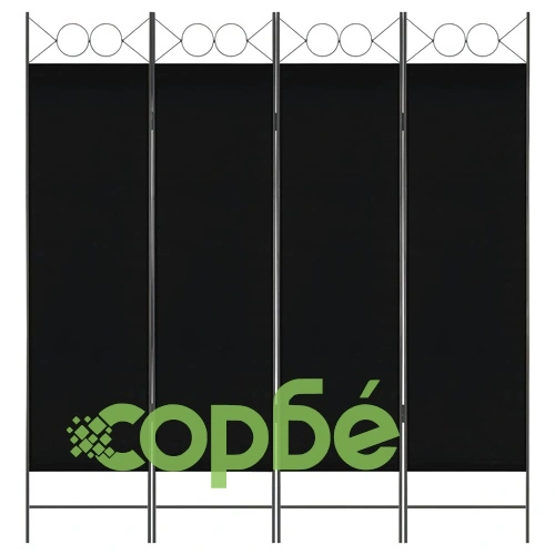 Параван за стая, 4 панела, черен, 160x180 см ➤ топ цена ➤ sorbe.bg