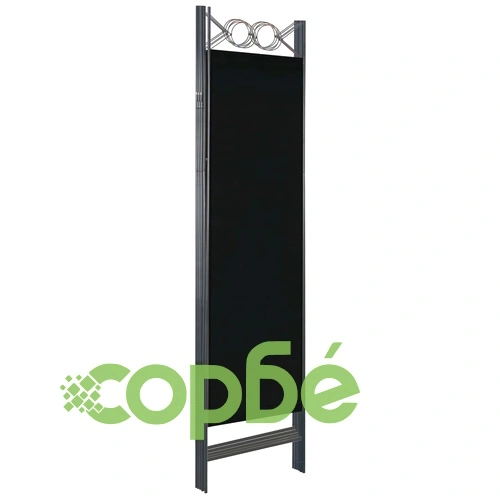 Параван за стая, 5 панела, черен, 200x180 см ➤ топ цена ➤ sorbe.bg