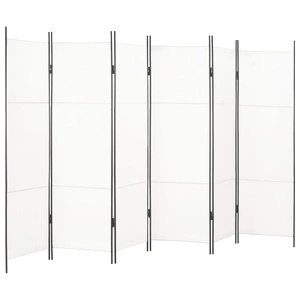 Параван за стая, 6 панела, бял, 300x180 cм 