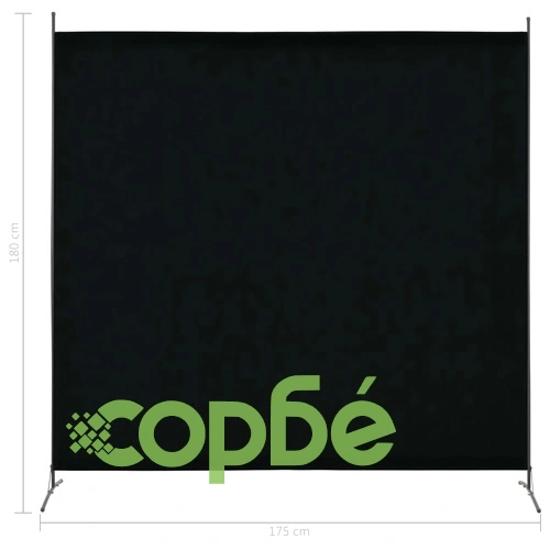 Параван за стая, 1 панел, черен, 175x180 см ➤ топ цена ➤ sorbe.bg