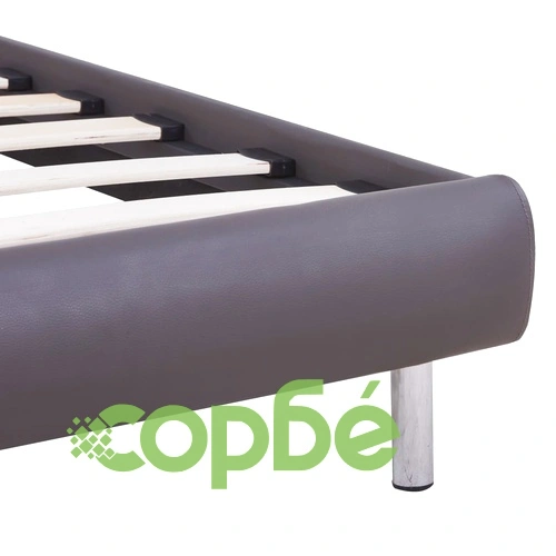 Рамка за легло с LED, сива, изкуствена кожа, 90x200 cм ➤ топ цена ➤ sorbe.bg