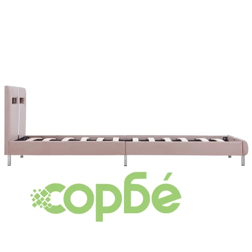 Рамка за легло с LED, капучино, изкуствена кожа, 90x200 cм ➤ топ цена ➤ sorbe.bg
