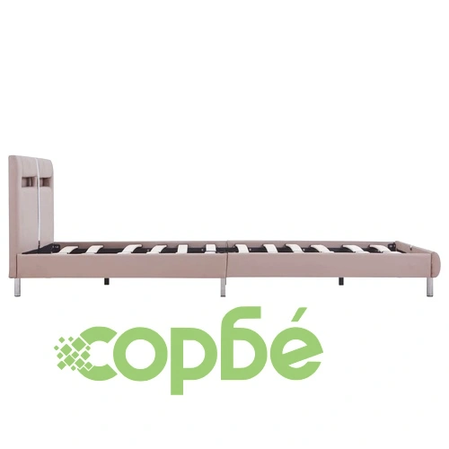 Рамка за легло с LED, капучино, изкуствена кожа, 120x200 cм ➤ топ цена ➤ sorbe.bg