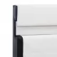 Рамка за легло с LED, бяла, изкуствена кожа, 140x200 cм