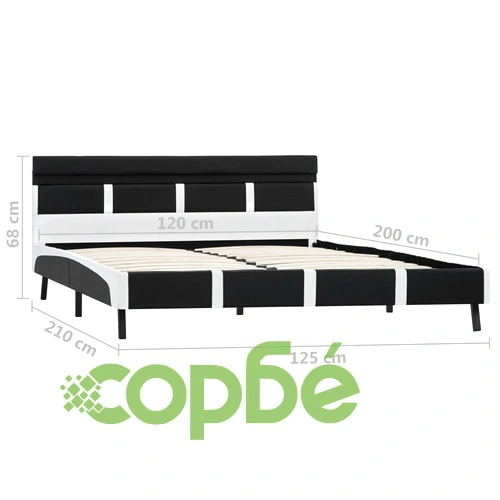 Рамка за легло с LED, черна, изкуствена кожа, 120x200 cм ➤ топ цена ➤ sorbe.bg