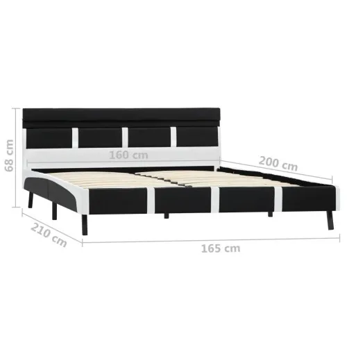 Рамка за легло с LED, черна, изкуствена кожа, 160x200 cм ➤ топ цена ➤ sorbe.bg