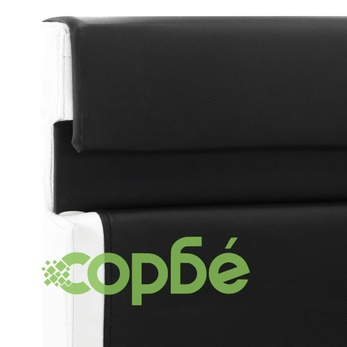 Рамка за легло с LED, черно и бяло, изкуствена кожа, 150x200 cм ➤ топ цена ➤ sorbe.bg