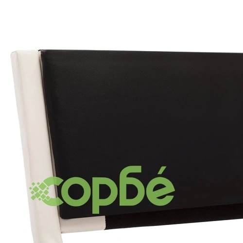 Рамка за легло с LED, бяло и черно, изкуствена кожа, 135x190 cм ➤ топ цена ➤ sorbe.bg