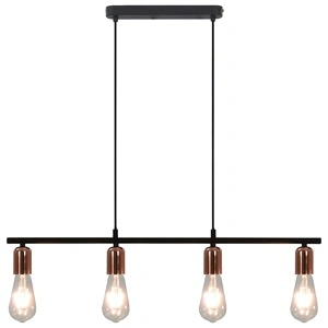 Таванна лампа с крушки filament, 2 W, черно и мед, 80 см, E27