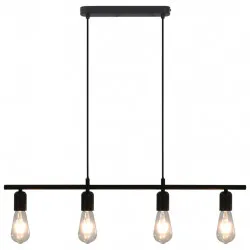 Таванна лампа с крушки filament, 2 W, черна, 80 см, E27