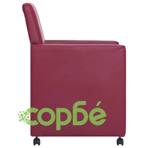 Трапезни столове, 2 бр, виненочервени, изкуствена кожа ➤ топ цена ➤ sorbe.bg