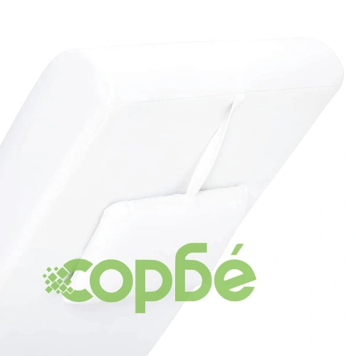 Масажираща кушетка с възглавница, бяла, изкуствена кожа ➤ топ цена ➤ sorbe.bg