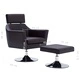 ТВ фотьойл, кафяв, изкуствена кожа