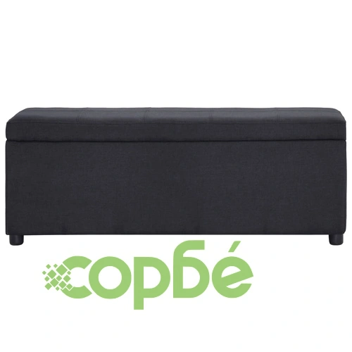 Пейка с отделение за съхранение, 116 см, черна, полиестер ➤ топ цена ➤ sorbe.bg