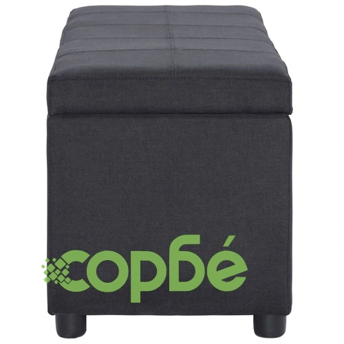 Пейка с отделение за съхранение, 116 см, черна, полиестер ➤ топ цена ➤ sorbe.bg