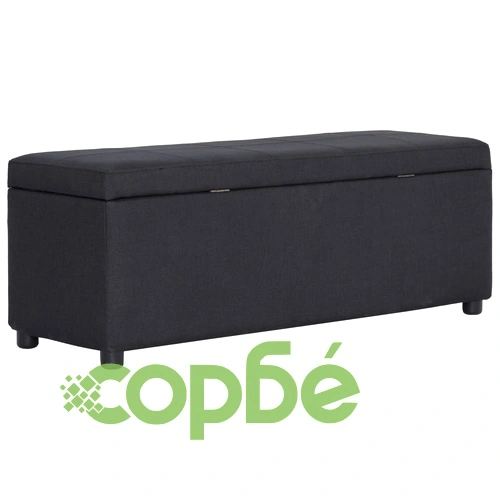 Пейка с отделение за съхранение, 116 см, черна, полиестер ➤ топ цена ➤ sorbe.bg