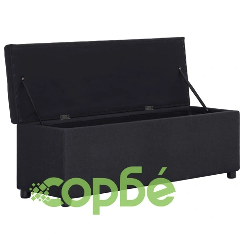 Пейка с отделение за съхранение, 116 см, черна, полиестер ➤ топ цена ➤ sorbe.bg