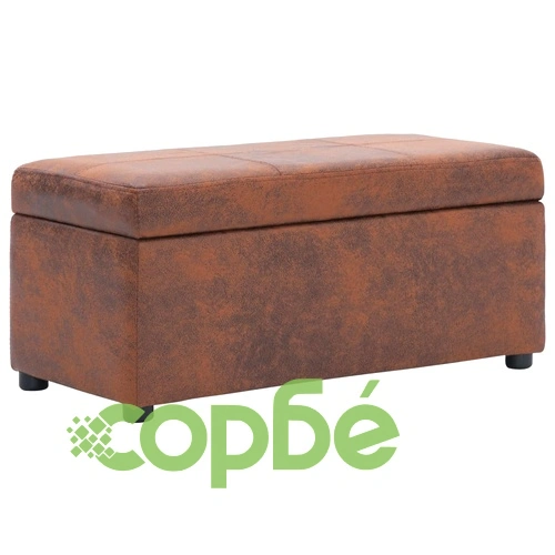 Пейки с табуретка, 3 бр, кафяви, изкуствен велур ➤ топ цена ➤ sorbe.bg