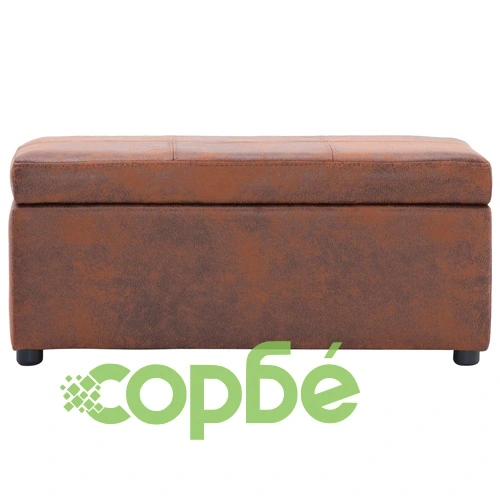 Пейки с табуретка, 3 бр, кафяви, изкуствен велур ➤ топ цена ➤ sorbe.bg