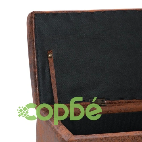 Пейки с табуретка, 3 бр, кафяви, изкуствен велур ➤ топ цена ➤ sorbe.bg