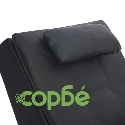 Масажираща кушетка с възглавница, черна, изкуствена кожа ➤ топ цена ➤ sorbe.bg