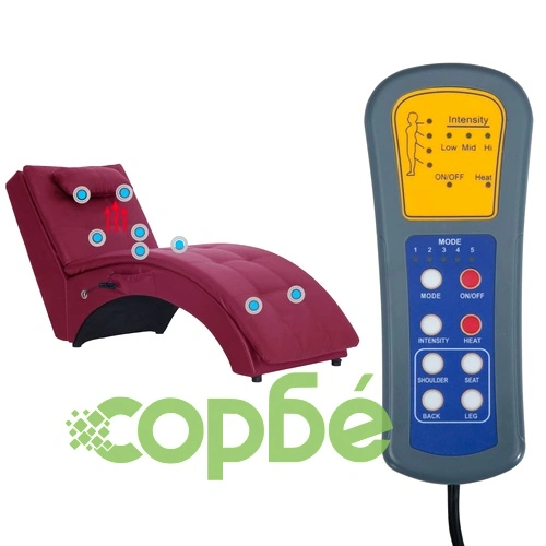 Масажираща кушетка с възглавница виненочервена изкуствена кожа ➤ топ цена ➤ sorbe.bg