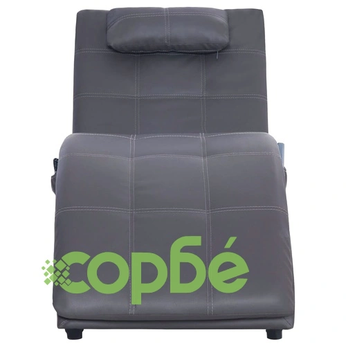 Масажираща кушетка с възглавница, сива, изкуствена кожа ➤ топ цена ➤ sorbe.bg