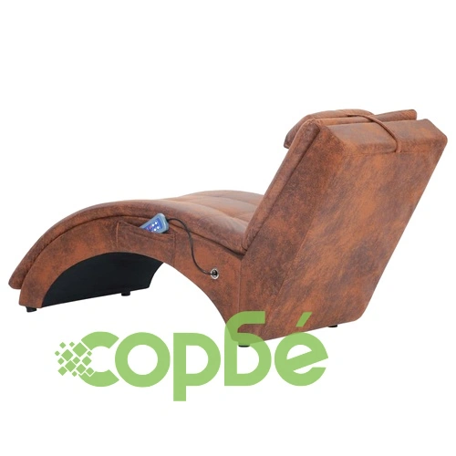 Масажираща кушетка с възглавница, кафява, изкуствен велур ➤ топ цена ➤ sorbe.bg