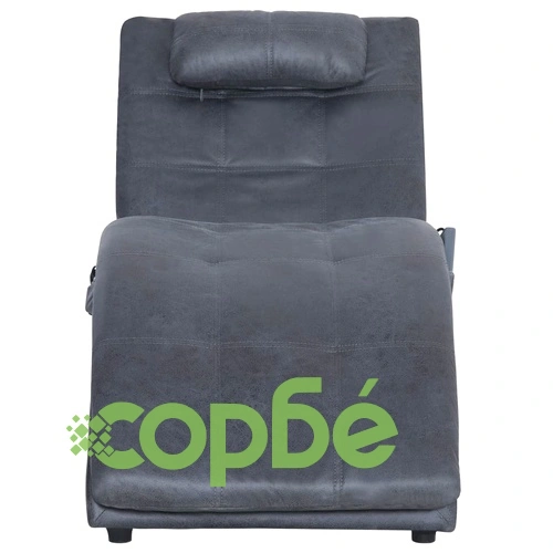 Масажираща кушетка с възглавница, сива, изкуствен велур ➤ топ цена ➤ sorbe.bg