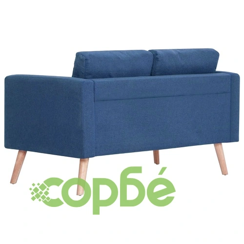 2-местен диван, текстил, син ➤ топ цена ➤ sorbe.bg