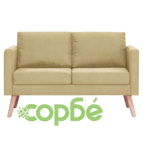 2-местен диван, текстил, зелен ➤ топ цена ➤ sorbe.bg