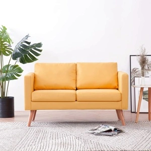 2-местен диван, текстил, жълт