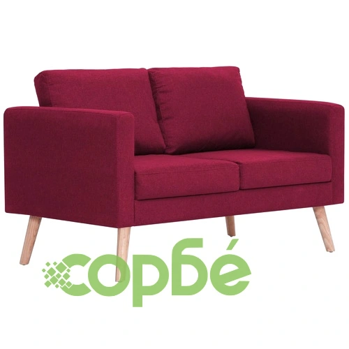 2-местен диван, текстил, виненочервен ➤ топ цена ➤ sorbe.bg