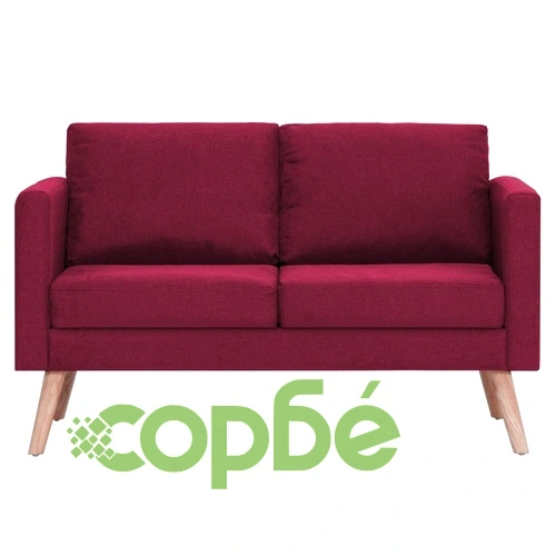 2-местен диван, текстил, виненочервен ➤ топ цена ➤ sorbe.bg