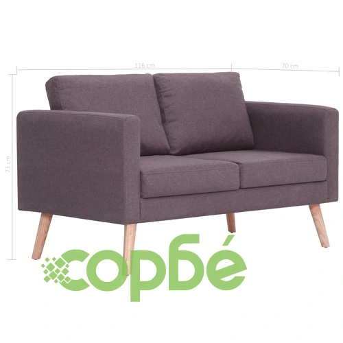 2-местен диван, текстил, таупе ➤ топ цена ➤ sorbe.bg