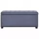 281376  Storage Ottoman 87,5 cm Grey Faux Suede Leather