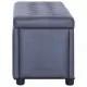 281376  Storage Ottoman 87,5 cm Grey Faux Suede Leather
