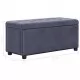 281376  Storage Ottoman 87,5 cm Grey Faux Suede Leather