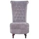 281377  High Back Chair Grey Velvet