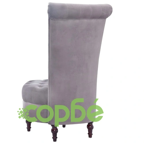281377  High Back Chair Grey Velvet ➤ топ цена ➤ sorbe.bg