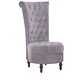 281377  High Back Chair Grey Velvet