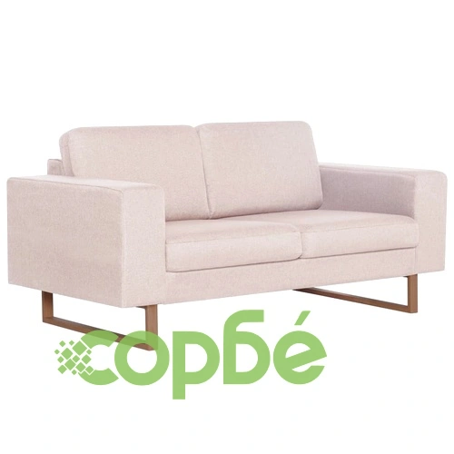 2-местен диван, текстил, кремав ➤ топ цена ➤ sorbe.bg