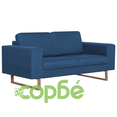 2-местен диван, текстил, син ➤ топ цена ➤ sorbe.bg