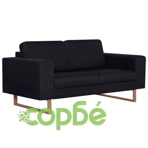 2-местен диван, текстил, черен ➤ топ цена ➤ sorbe.bg