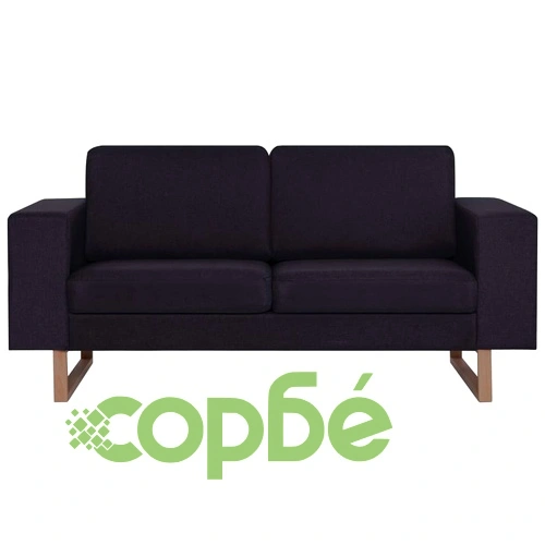 2-местен диван, текстил, черен ➤ топ цена ➤ sorbe.bg