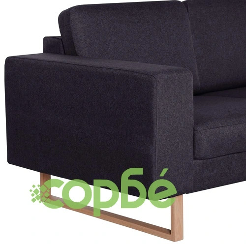 2-местен диван, текстил, черен ➤ топ цена ➤ sorbe.bg