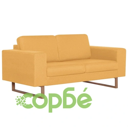 2-местен диван, текстил, жълт ➤ топ цена ➤ sorbe.bg